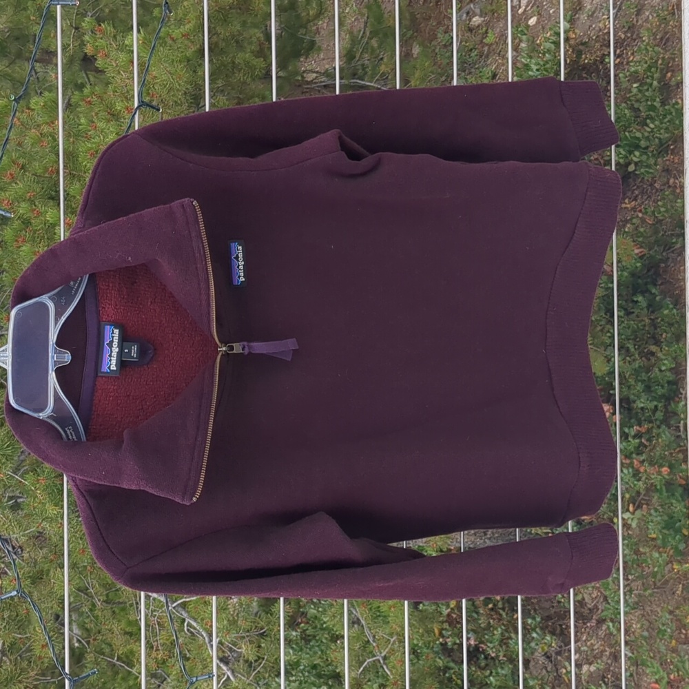HTF Patagonia Burgundy Wool Blend Pullover - Picture 4 of 6